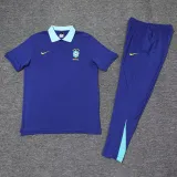 2025-26 Brazil Fancy blue Polo Tracksuit