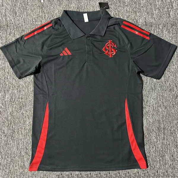 2025-26 Internacional Black Polo Short Sleeve