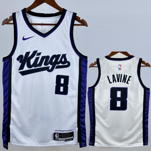 2023-24 Kings LAVINE #8 White Top Quality Hot Pressing NBA Jersey