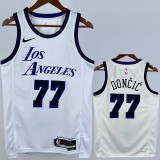 2022-23 LAKERS DONCIC #77 White City Edition Top Quality Hot Pressing NBA Jersey