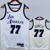 2022-23 LAKERS DONCIC #77 White City Edition Top Quality Hot Pressing NBA Jersey