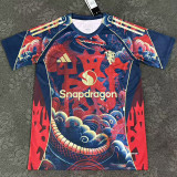 2025-26 Man Utd Red Black Fans Training shirts (蛇纹)