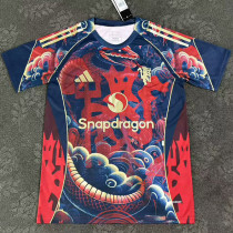 2025-26 Man Utd Red Black Fans Training shirts (蛇纹)