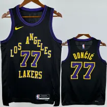 2023-24 LAKERS DONCIC #77 Black City Edition Top Quality Hot Pressing NBA Jersey