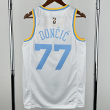 2022-23 Lakers DONCIC #77 White Retro Top Quality Hot Pressing NBA Jersey