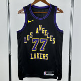 2023-24 LAKERS DONCIC #77 Black City Edition Top Quality Hot Pressing NBA Jersey
