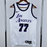 2022-23 LAKERS DONCIC #77 White City Edition Top Quality Hot Pressing NBA Jersey