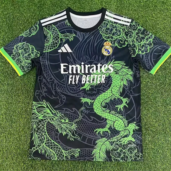 2025-26 RMA Green Black Special Edition Fans Training Shirts