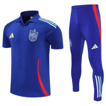 2025-26 Spain Fancy blue Polo Tracksuit