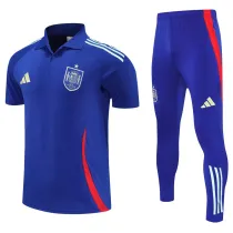 2025-26 Spain Fancy blue Polo Tracksuit