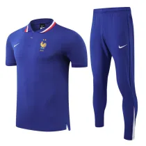 2025-26 France Fancy blue Polo Tracksuit