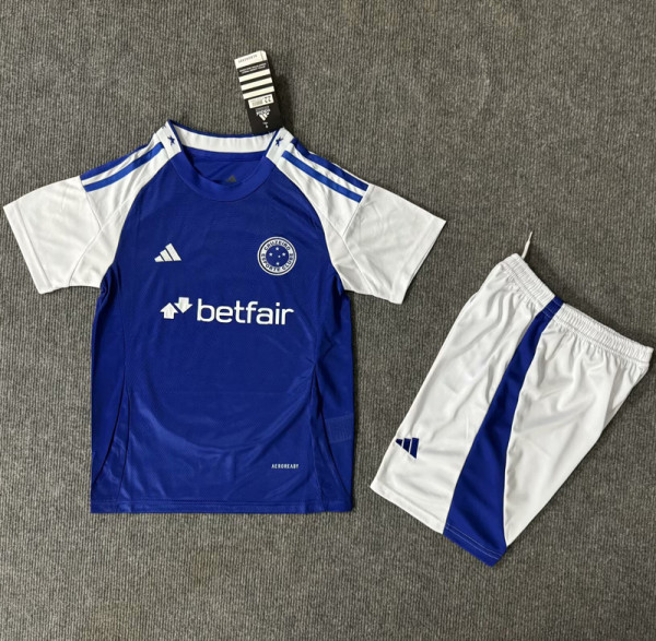 2025-26 Cruzeiro Home Kids Soccer Jersey
