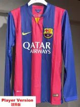 2014-2015 BAR Home Player Version 长袖球员 Long Sleeve Retro Soccer Jersey