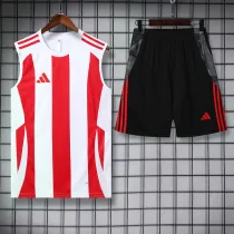 2025 AD White Red Tank top and shorts suit