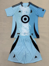 2025-26 Minnesota United FC Away Kids Soccer Jersey (带章)