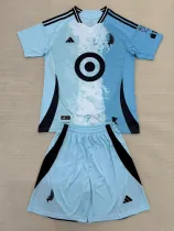 2025-26 Minnesota United FC Away Kids Soccer Jersey (带章)