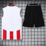 2025 AD White Red Tank top and shorts suit