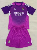 2025-26 RMA Purple GoalKeeper Kids Soccer Jersey