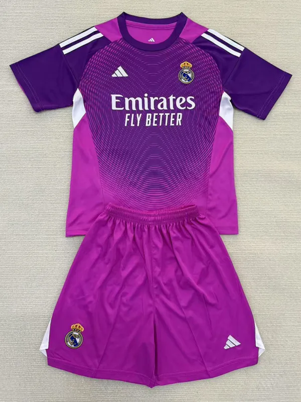 2025-26 RMA Purple GoalKeeper Kids Soccer Jersey