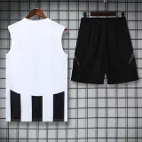 2025 AD White black Tank top and shorts suit