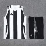 2025 AD White black Tank top and shorts suit