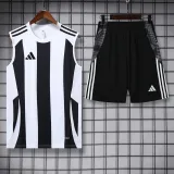 2025 AD White black Tank top and shorts suit