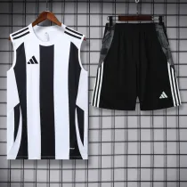2025 AD White black Tank top and shorts suit