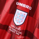 1998 England Away Retro Long Sleeve Soccer Jersey (长袖)