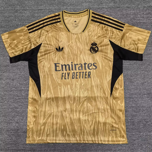 2025-26 RMA Gold Special Edition Fans Training Shirts (三叶草)