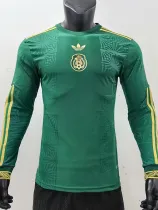 2025-26 Mexico Special Edition Green Long Sleeve Player Version Soccer Jersey (长袖球员)