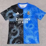 2025-26 RMA Blue Black Special Edition Fans Training Shirts (龙纹)