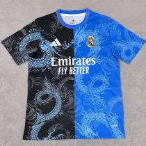 2025-26 RMA Blue Black Special Edition Fans Training Shirts *龙纹