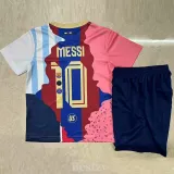 2025-26 MESSI #10 Special Edition Kids Soccer Jersey (右粉色)