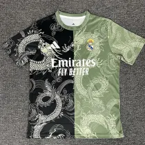 2025-26 RMA Green Black Special Edition Fans Training Shirts *龙纹