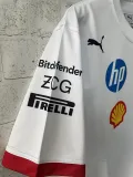 2025 F1 Ferrari White T-Shirts Racing Suit (圆领)