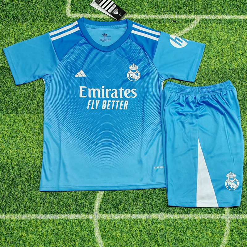 Rma Kit Blue US$ 14.50 - 2025-26 RMA Blue GoalKeeper Kids Soccer Jersey - www ...