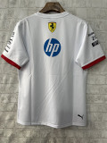 2025 F1 Ferrari White T-Shirts Racing Suit (圆领)