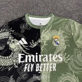 2025-26 RMA Green Black Special Edition Fans Training Shirts (龙纹)