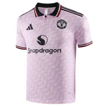 2025-26 Man Utd Pink Polo Short Sleeve