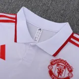 2025-26 Man Utd White Polo Short Sleeve