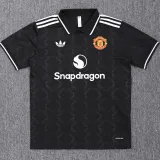 2025-26 Man Utd Black Polo Short Sleeve