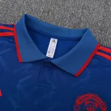 2025-26 Man Utd Fancy blue Polo Short Sleeve