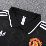 2025-26 Man Utd Black Polo Short Sleeve