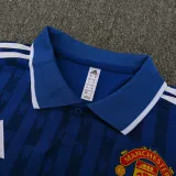 2025-26 Man Utd Blue Polo Short Sleeve