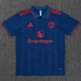 2025-26 Man Utd Fancy blue Polo Short Sleeve