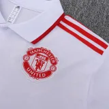 2025-26 Man Utd White Polo Short Sleeve