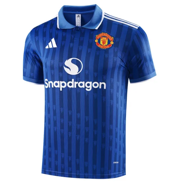 2025-26 Man Utd Blue Polo Short Sleeve