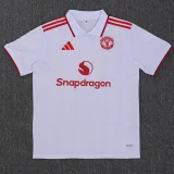2025-26 Man Utd White Polo Short Sleeve