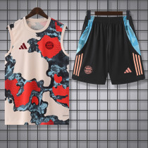 2025-26 Bayern Khaki Tank top and shorts suit