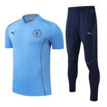 2025-26 Man City Lake blue Polo Tracksuit